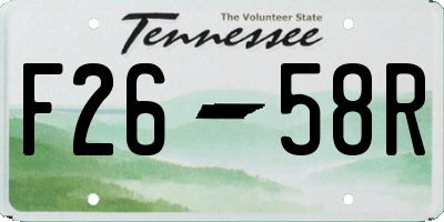 TN license plate F2658R
