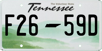 TN license plate F2659D