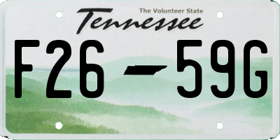 TN license plate F2659G
