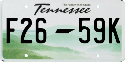 TN license plate F2659K