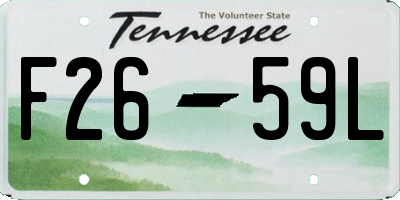 TN license plate F2659L