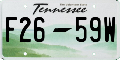 TN license plate F2659W