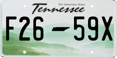 TN license plate F2659X