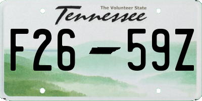 TN license plate F2659Z