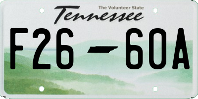TN license plate F2660A