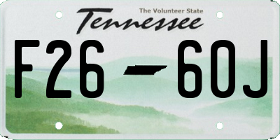 TN license plate F2660J