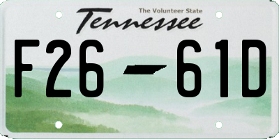 TN license plate F2661D