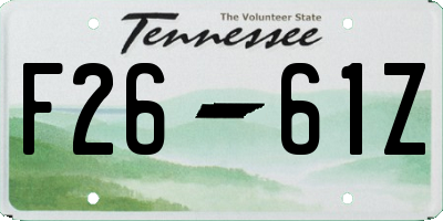 TN license plate F2661Z