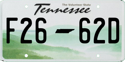TN license plate F2662D
