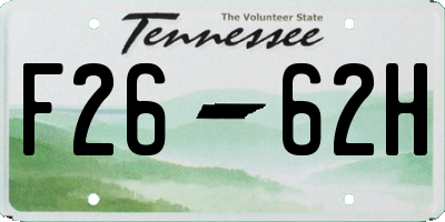 TN license plate F2662H