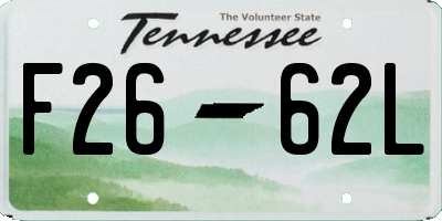 TN license plate F2662L