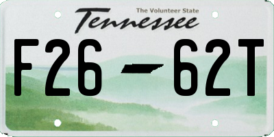 TN license plate F2662T