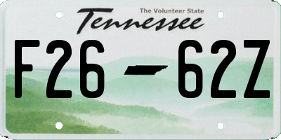 TN license plate F2662Z
