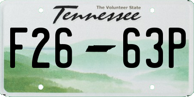 TN license plate F2663P