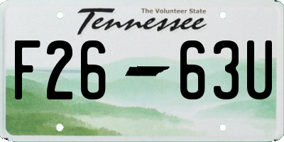 TN license plate F2663U