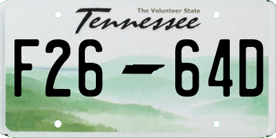 TN license plate F2664D