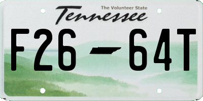 TN license plate F2664T