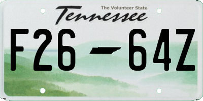 TN license plate F2664Z