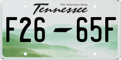 TN license plate F2665F