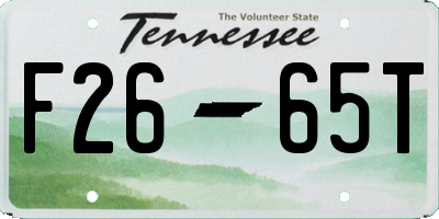 TN license plate F2665T