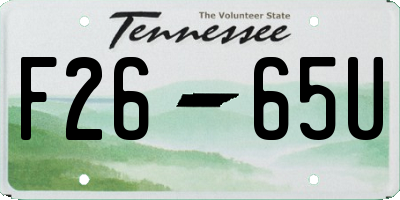 TN license plate F2665U