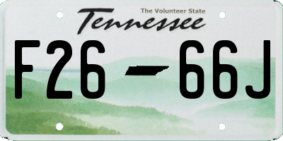 TN license plate F2666J