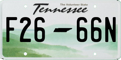 TN license plate F2666N