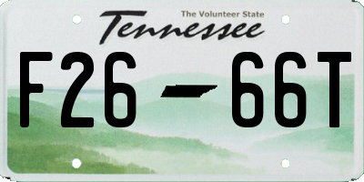 TN license plate F2666T