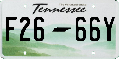 TN license plate F2666Y