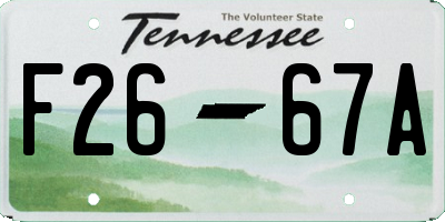 TN license plate F2667A