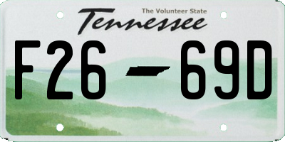 TN license plate F2669D