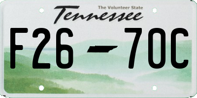 TN license plate F2670C