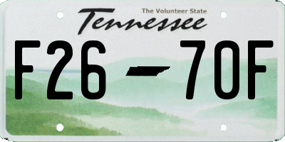 TN license plate F2670F