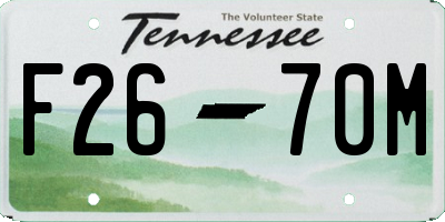 TN license plate F2670M