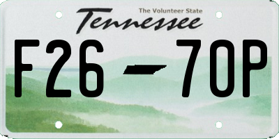 TN license plate F2670P