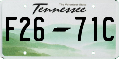 TN license plate F2671C
