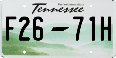 TN license plate F2671H