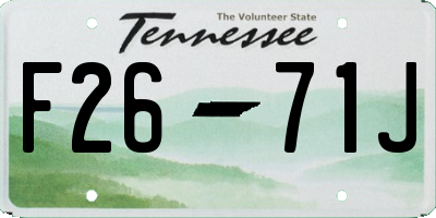 TN license plate F2671J