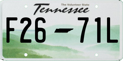 TN license plate F2671L