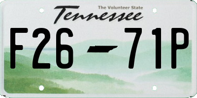 TN license plate F2671P