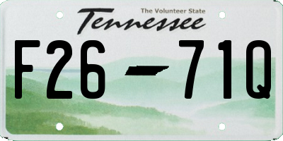 TN license plate F2671Q