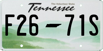 TN license plate F2671S
