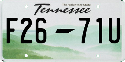 TN license plate F2671U