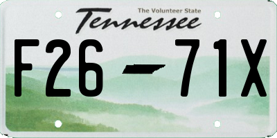 TN license plate F2671X