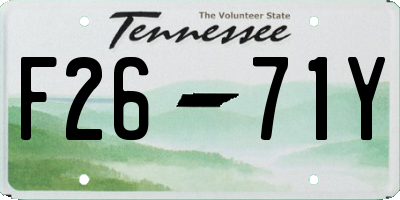 TN license plate F2671Y
