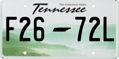 TN license plate F2672L