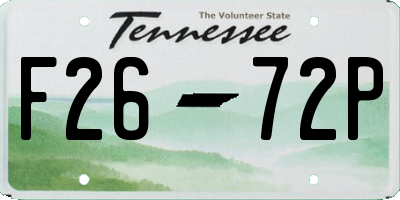 TN license plate F2672P