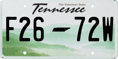 TN license plate F2672W
