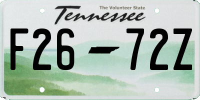 TN license plate F2672Z
