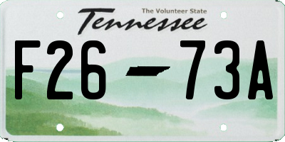TN license plate F2673A